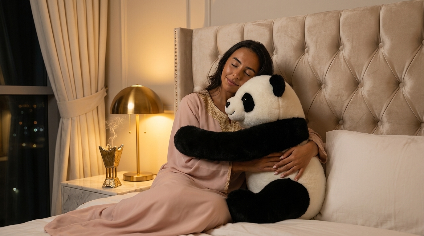 Woman sleeping peacefully holding the Grounding Pookie